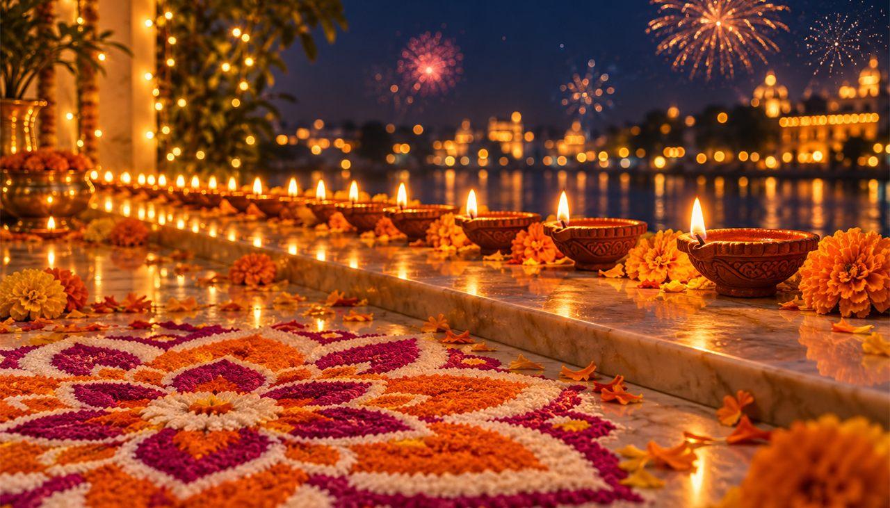 Diwali Diya digital gift template